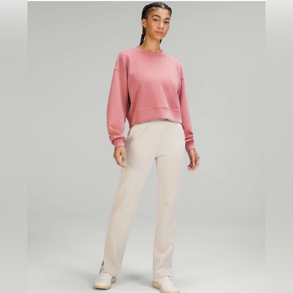 Lululemon brushed softstreme split-hem high-rise pant in ivory
